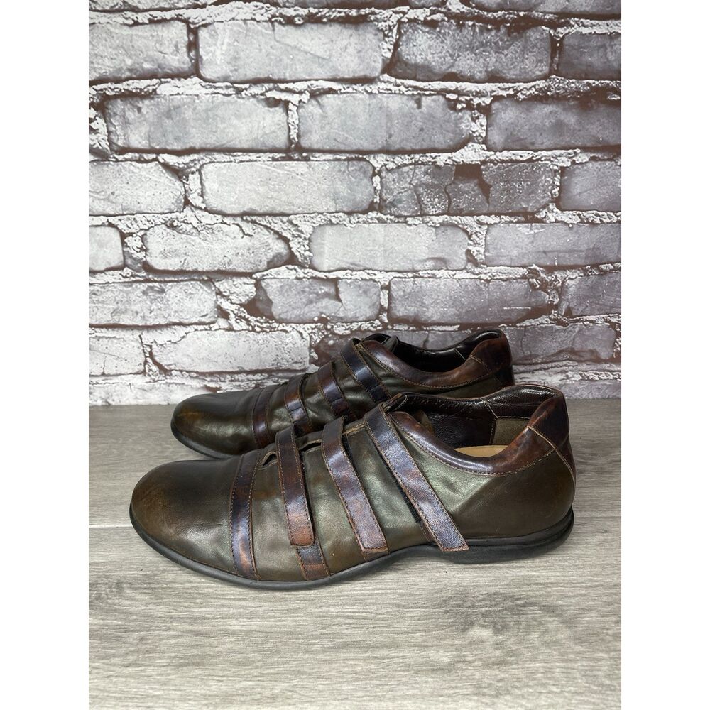Bruno Verri Brown Leather Metallic Fashion Shoes Sneakers Men Sz 42EU/9M US